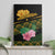 Martinique Heritage Canvas Wall Art Hibiscus Floral Design with Green and Yellow Madras Tartan
