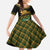 Martinique Heritage Family Matching Tank Maxi Dress and Hawaiian Shirt Hibiscus Floral Design with Green and Yellow Madras Tartan