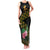 Martinique Heritage Family Matching Tank Maxi Dress and Hawaiian Shirt Hibiscus Floral Design with Green and Yellow Madras Tartan