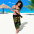 Martinique Heritage Sarong Hibiscus Floral Design with Green and Yellow Madras Tartan