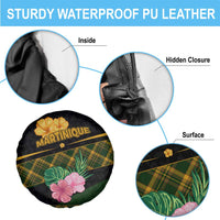 Martinique Heritage Spare Tire Cover Hibiscus Floral Design with Green and Yellow Madras Tartan
