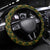 Martinique Heritage Steering Wheel Cover Hibiscus Floral Design with Green and Yellow Madras Tartan