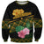 Martinique Heritage Sweatshirt Hibiscus Floral Design with Green and Yellow Madras Tartan