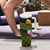 Martinique Heritage Tumbler With Handle Hibiscus Floral Design with Green and Yellow Madras Tartan