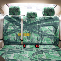 Martinique Pride Back Car Seat Cover with Green Banana Leaf Print and Flag Patch Accents