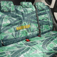 Martinique Pride Back Car Seat Cover with Green Banana Leaf Print and Flag Patch Accents