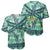 Martinique Pride Baseball Jersey with Green Banana Leaf Print and Flag Patch Accents