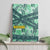 Martinique Pride Canvas Wall Art with Green Banana Leaf Print and Flag Patch Accents