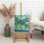 Martinique Pride Canvas Wall Art with Green Banana Leaf Print and Flag Patch Accents