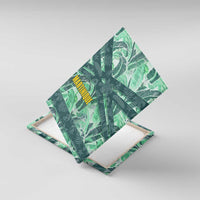 Martinique Pride Canvas Wall Art with Green Banana Leaf Print and Flag Patch Accents