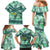 Martinique Pride Family Matching Mermaid Dress and Hawaiian Shirt with Green Banana Leaf Print and Flag Patch Accents
