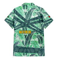 Martinique Pride Family Matching Mermaid Dress and Hawaiian Shirt with Green Banana Leaf Print and Flag Patch Accents