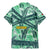 Martinique Pride Family Matching Mermaid Dress and Hawaiian Shirt with Green Banana Leaf Print and Flag Patch Accents