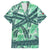 Martinique Pride Family Matching Short Sleeve Bodycon Dress and Hawaiian Shirt with Green Banana Leaf Print and Flag Patch Accents