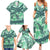 Martinique Pride Family Matching Summer Maxi Dress and Hawaiian Shirt with Green Banana Leaf Print and Flag Patch Accents