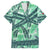 Martinique Pride Hawaiian Shirt with Green Banana Leaf Print and Flag Patch Accents