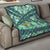 Martinique Pride Quilt with Green Banana Leaf Print and Flag Patch Accents