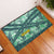 Martinique Pride Rubber Doormat with Green Banana Leaf Print and Flag Patch Accents