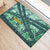 Martinique Pride Rubber Doormat with Green Banana Leaf Print and Flag Patch Accents