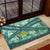 Martinique Pride Rubber Doormat with Green Banana Leaf Print and Flag Patch Accents