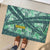 Martinique Pride Rubber Doormat with Green Banana Leaf Print and Flag Patch Accents