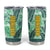 Martinique Pride Tumbler Cup with Green Banana Leaf Print and Flag Patch Accents