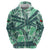 Martinique Pride Zip Hoodie with Green Banana Leaf Print and Flag Patch Accents