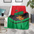 Martinique Pride Blanket with Red Green Design and Tropical Bird of Paradise Flower