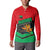 Martinique Pride Button Sweatshirt with Red Green Design and Tropical Bird of Paradise Flower