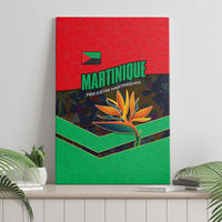 Martinique Pride Canvas Wall Art with Red Green Design and Tropical Bird of Paradise Flower