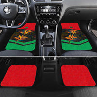Martinique Pride Car Mats with Red Green Design and Tropical Bird of Paradise Flower