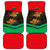 Martinique Pride Car Mats with Red Green Design and Tropical Bird of Paradise Flower