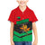 Martinique Pride Family Matching Mermaid Dress and Hawaiian Shirt with Red Green Design and Tropical Bird of Paradise Flower