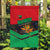 Martinique Pride Garden Flag with Red Green Design and Tropical Bird of Paradise Flower