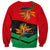 Martinique Pride Sweatshirt with Red Green Design and Tropical Bird of Paradise Flower
