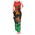 Martinique Pride Tank Maxi Dress with Red Green Design and Tropical Bird of Paradise Flower