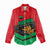 Martinique Pride Women Casual Shirt with Red Green Design and Tropical Bird of Paradise Flower