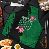 Personalized Saudi Arabia Football Apron Falcon Mascot Green - Desert Rose Geometric