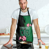 Personalized Saudi Arabia Football Apron Falcon Mascot Green - Desert Rose Geometric
