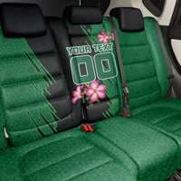 Personalized Saudi Arabia Football Back Car Seat Cover Falcon Mascot Green - Desert Rose Geometric