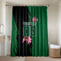 Personalized Saudi Arabia Football Bathroom Set Falcon Mascot Green - Desert Rose Geometric