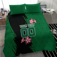 Personalized Saudi Arabia Football Bedding Set Falcon Mascot Green - Desert Rose Geometric