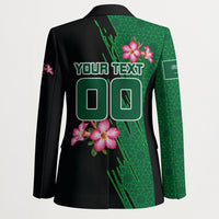 Personalized Saudi Arabia Football Blazer Falcon Mascot Green - Desert Rose Geometric