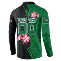 Personalized Saudi Arabia Football Button Sweatshirt Falcon Mascot Green - Desert Rose Geometric