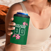 Personalized Saudi Arabia Football 4 in 1 Can Cooler Tumbler Falcon Mascot Green - Desert Rose Geometric