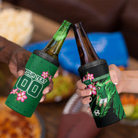 Personalized Saudi Arabia Football 4 in 1 Can Cooler Tumbler Falcon Mascot Green - Desert Rose Geometric