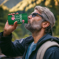 Personalized Saudi Arabia Football 4 in 1 Can Cooler Tumbler Falcon Mascot Green - Desert Rose Geometric