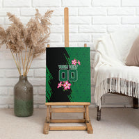 Personalized Saudi Arabia Football Canvas Wall Art Falcon Mascot Green - Desert Rose Geometric