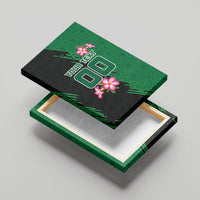 Personalized Saudi Arabia Football Canvas Wall Art Falcon Mascot Green - Desert Rose Geometric