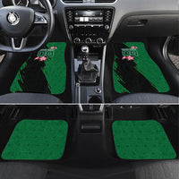 Personalized Saudi Arabia Football Car Mats Falcon Mascot Green - Desert Rose Geometric